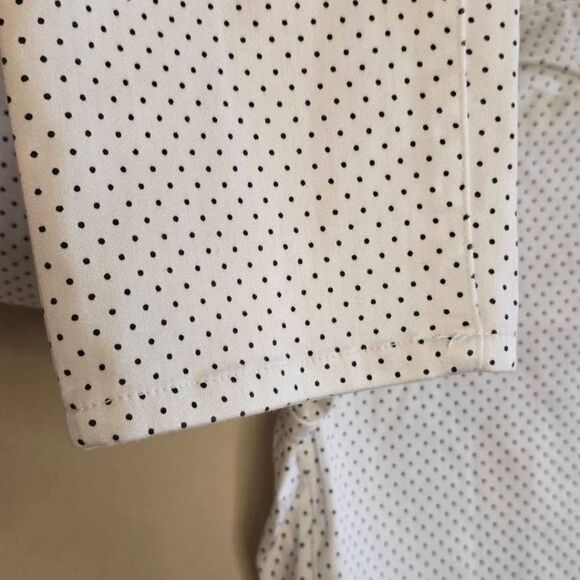 Andrea Jovine Polka Dot Skinny Jeans Women's Size 8 White Black Stretch Denim - Picture 12 of 15
